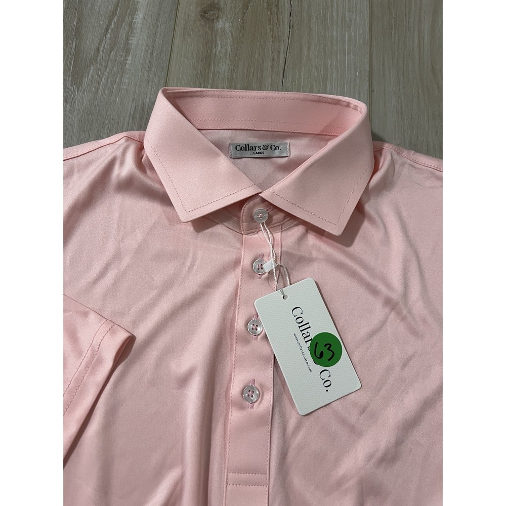 Collars And Co  Short Sleeve Polo  Shirt Pink Sz Large